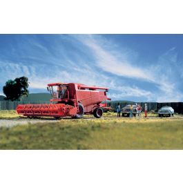 Farm Combine With Grain & Corn Heads